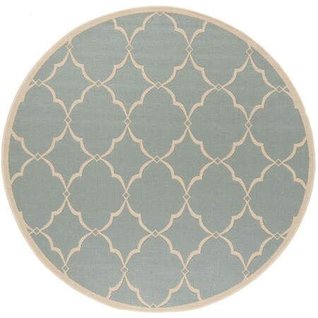 Safavieh 6 ft. 7 in. x 6 ft. 7 in. Linden 100 Contemporary Round Area Rug Aqua & Cream LND125K-6R